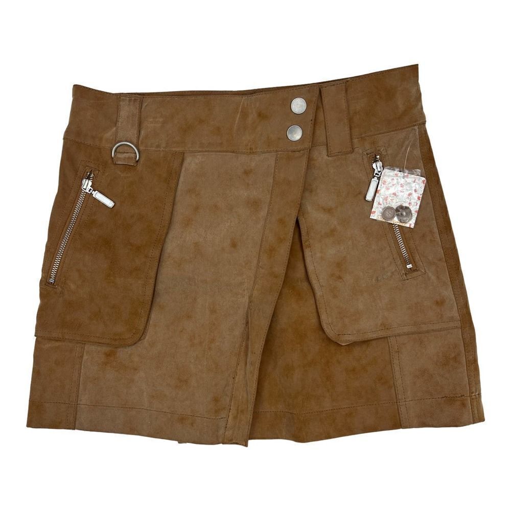 Free People Brown Suede Mini Skirt with Pockets